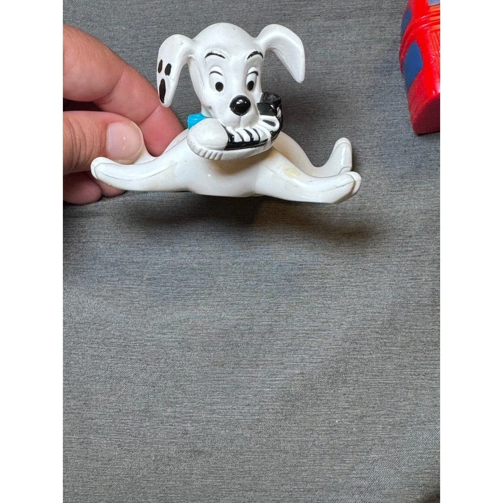 Vintage Disney 101 Dalmatians Toy‎ Figure Lot Pongo Puppy in London Bus 3pc Set